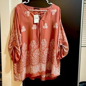 Women’s pink printed blouse NWT 1X